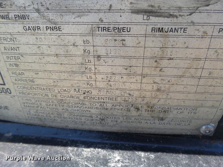 image for item DB1356 1995 Trail King TK70MG-482 lowboy equipment trailer