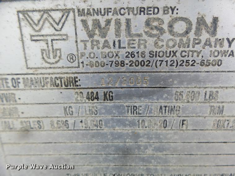 image for item DB1364 2006 Wilson DWH-500 double hopper grain trailer