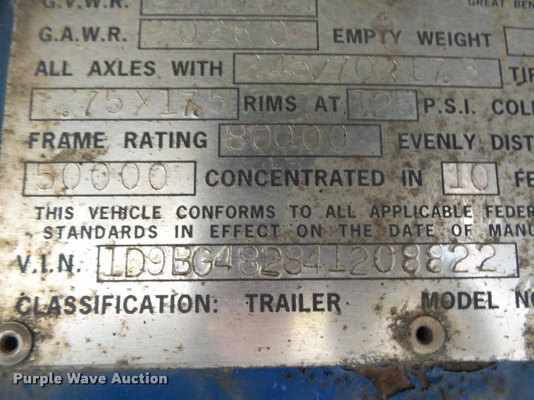 image for item DB7468 2004 Doonan drop deck trailer