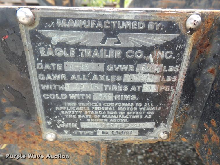 image for item DA1623 1996 Eagle equipment trailer