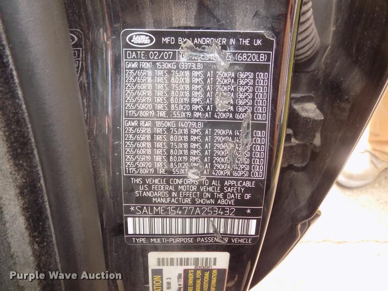 image for item DA3045 2007 Land Rover Range Rover HSE SUV