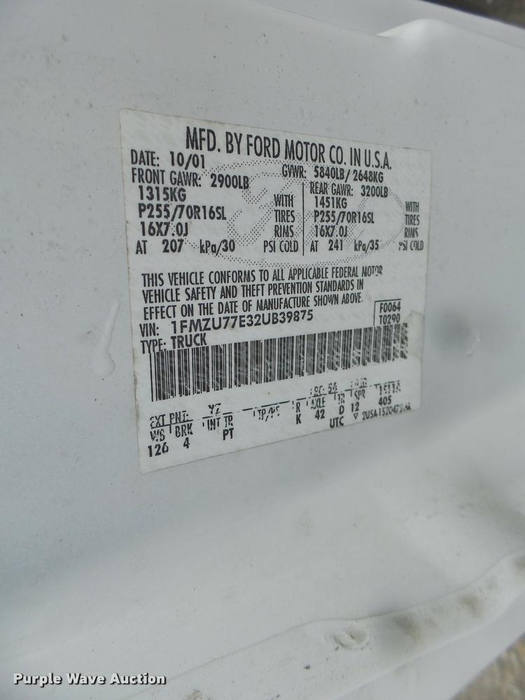 image for item DB1377 2002 Ford Explorer SUV