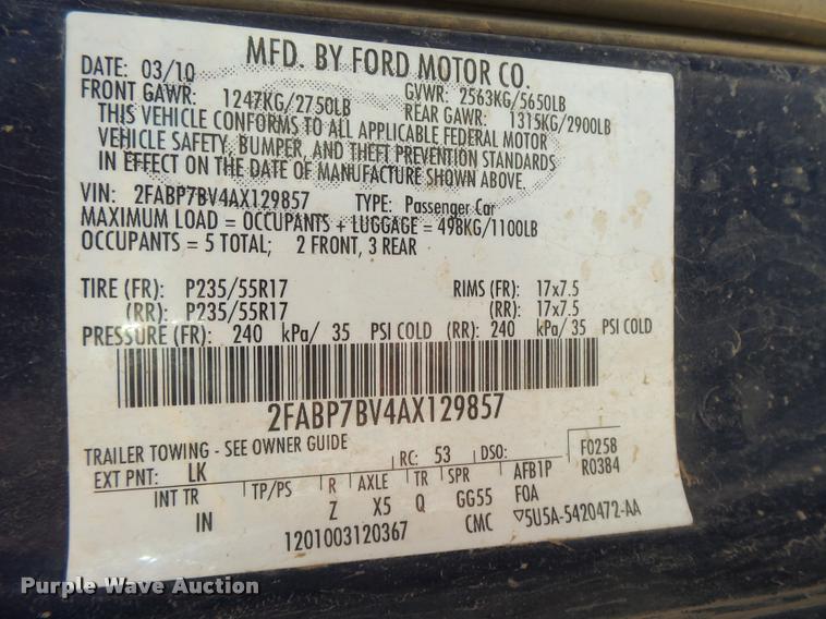 image for item DB2694 2010 Ford Crown Victoria Police Interceptor