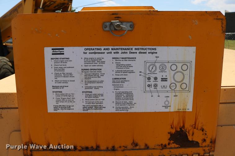 image for item DB9395 1995 Atlas Copco XAS90JD air compressor