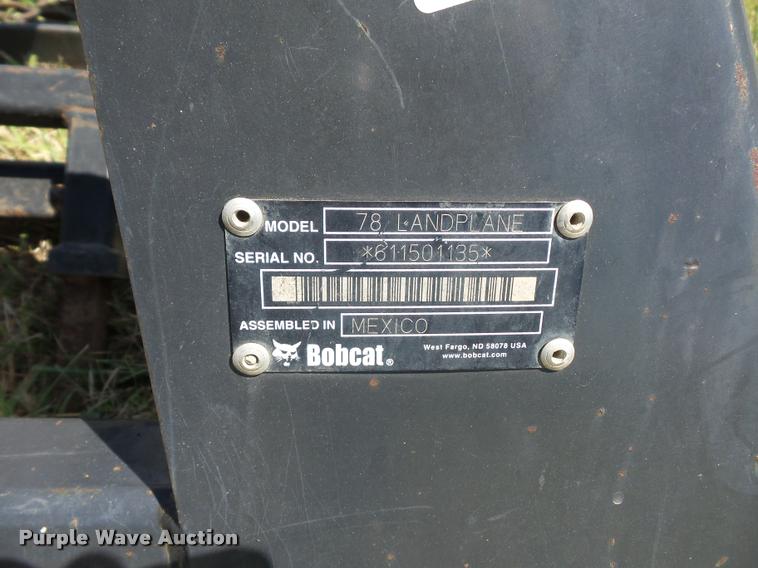 image for item DH9016 Bobcat skid steer land planer