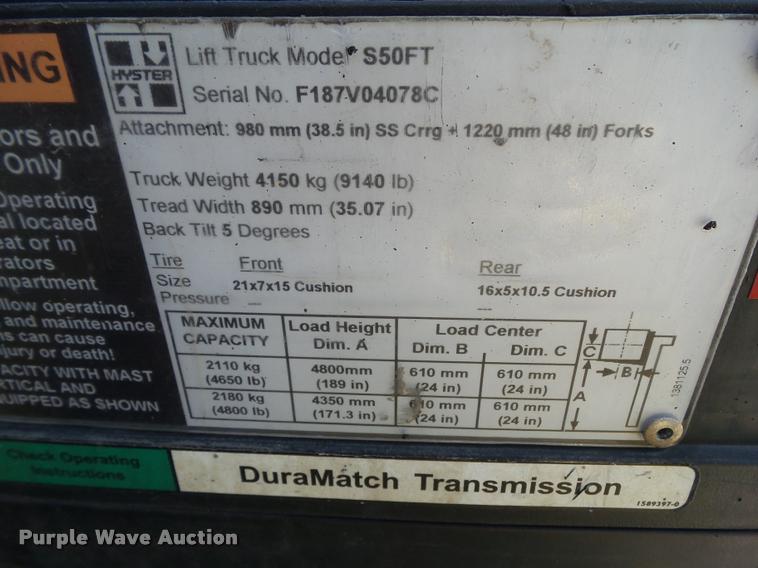 image for item DH9347 Hyster S50FT forklift