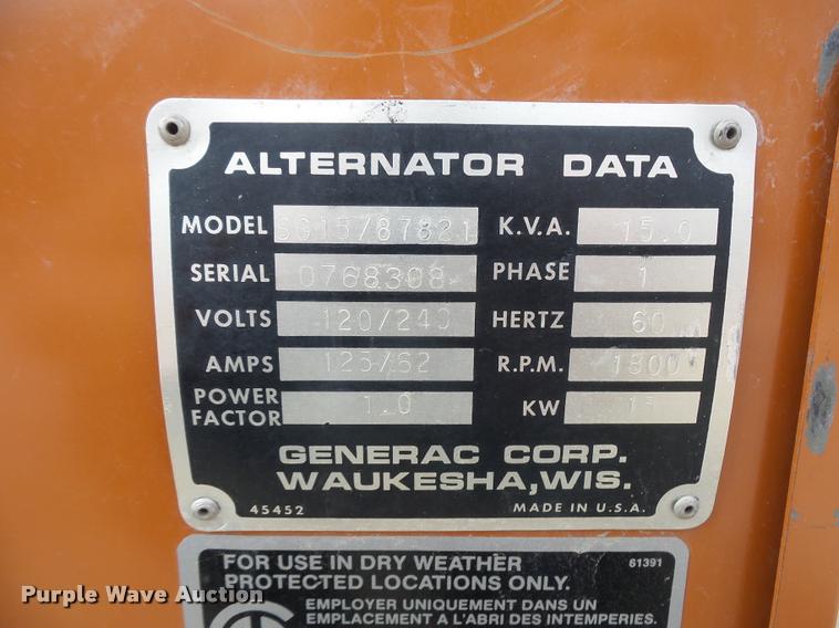 image for item DJ9606 Generac generator