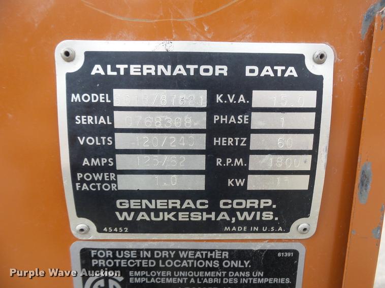 image for item DJ9606 Generac generator