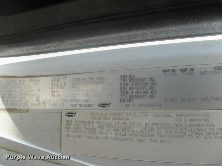 image for item DK9606 2001 Sterling M5500 Acterra flatbed truck