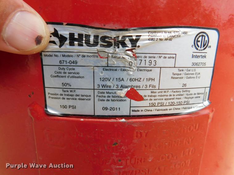 image for item DM9462 Husky 671-049 air compressor