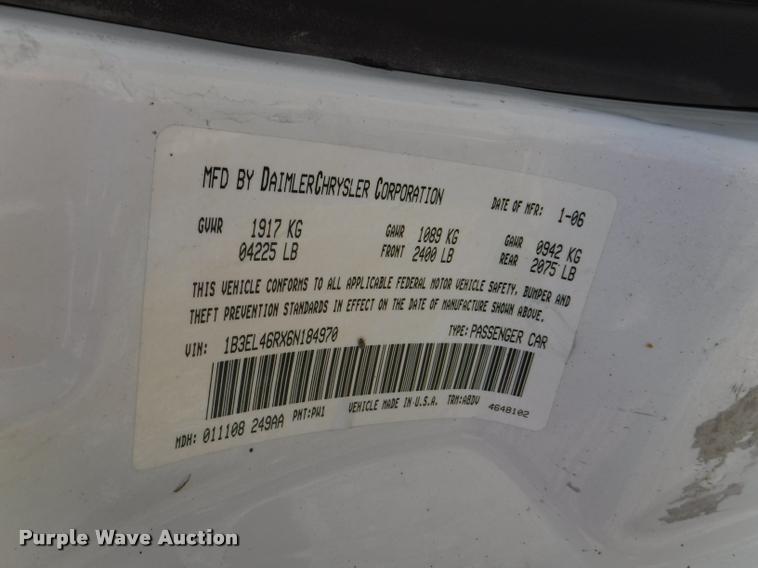 image for item K5933 2006 Dodge Stratus SXT