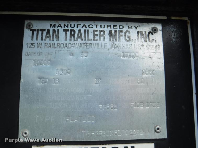 image for item K5942 1995 Titan equipment trailer