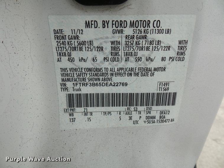 image for item L4722 2013 Ford F350 Super Duty pickup truck