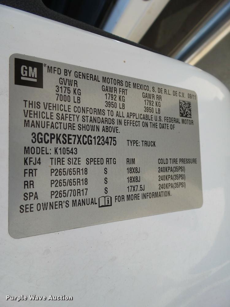 image for item L5606 2012 Chevrolet Silverado 1500 LT Crew Cab pickup truck