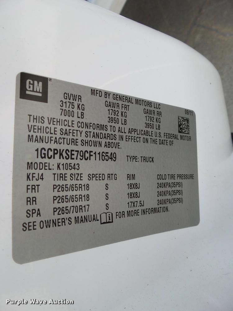 image for item L5607 2012 Chevrolet Silverado 1500 LT Crew Cab pickup truck