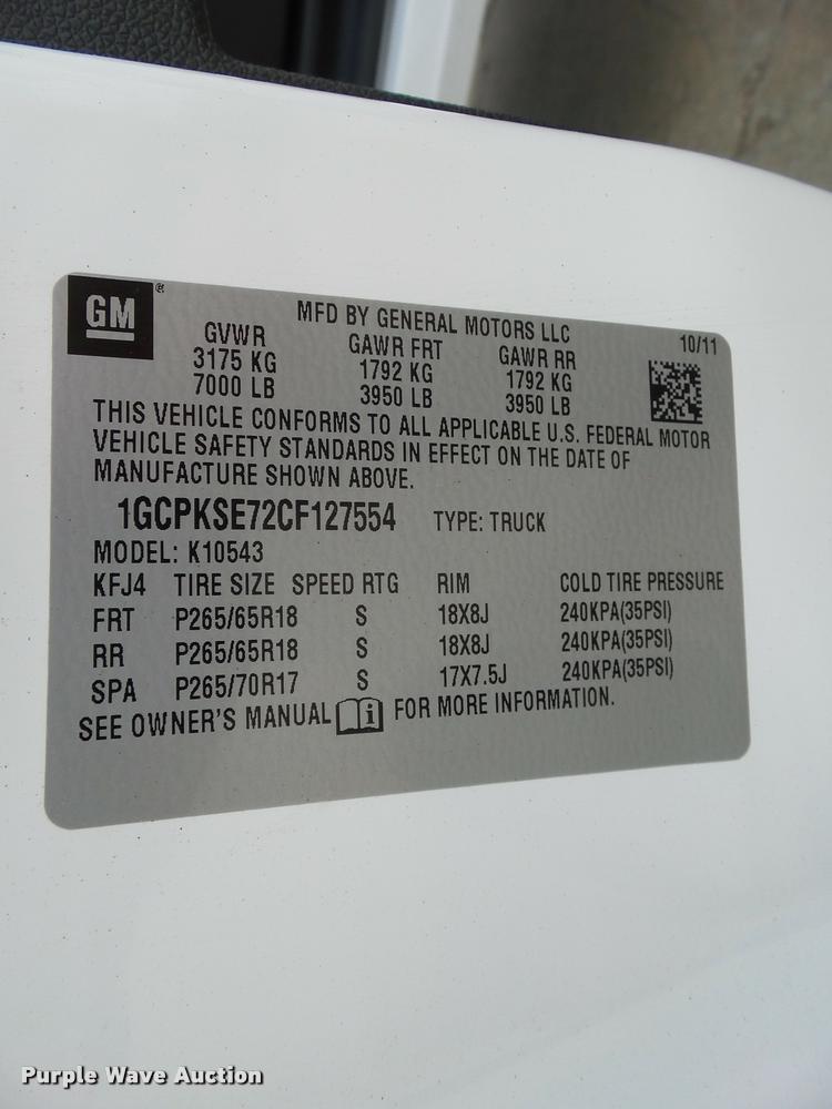 image for item L5613 2012 Chevrolet Silverado 1500 LT Crew Cab pickup truck