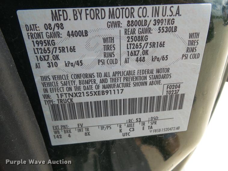 image for item L5615 1999 Ford F250 Super Duty SuperCab pickup truck