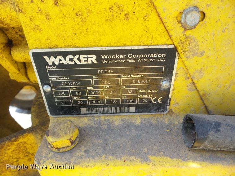 image for item BI9657 2000 Wacker PD3 pump