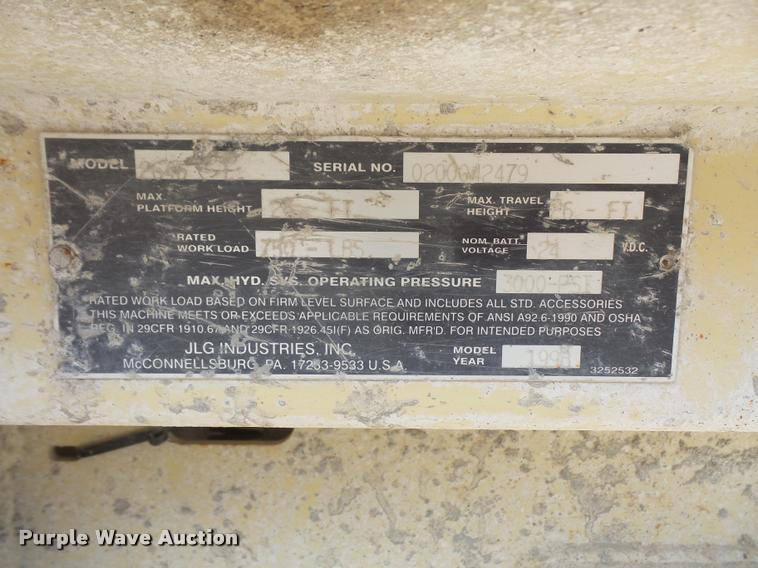 image for item DA1560 1998 JLG 2646E scissor lift