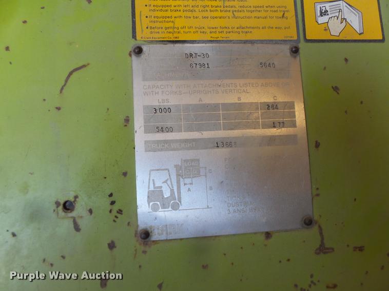 image for item DB1358 Clark DRT-30 forklift