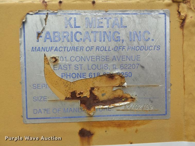 image for item K7572 KL Metal Fabricating hook style dumpster bed