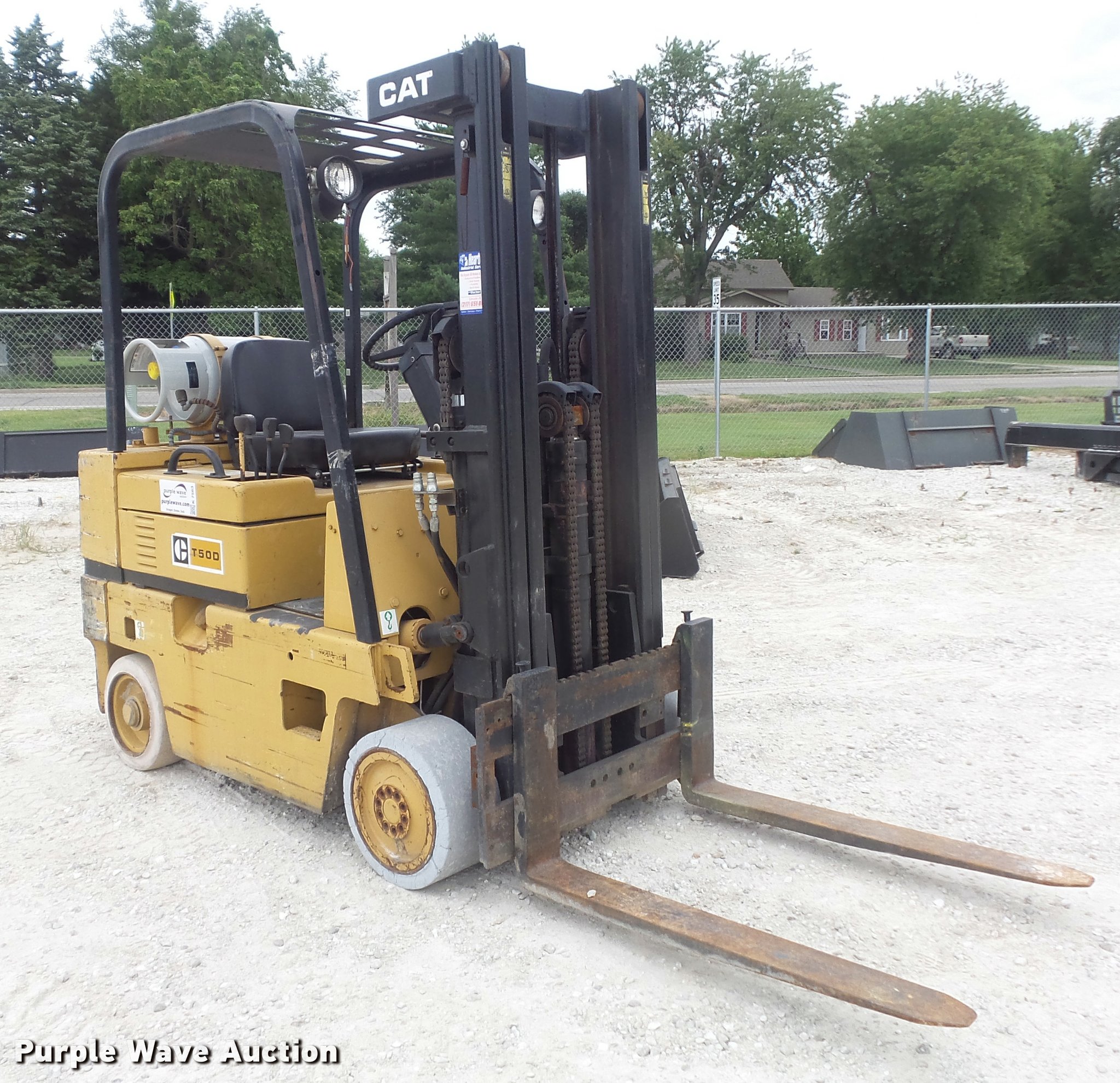 1990 Caterpillar T50D forklift in Shipman, IL Item K7563 sold