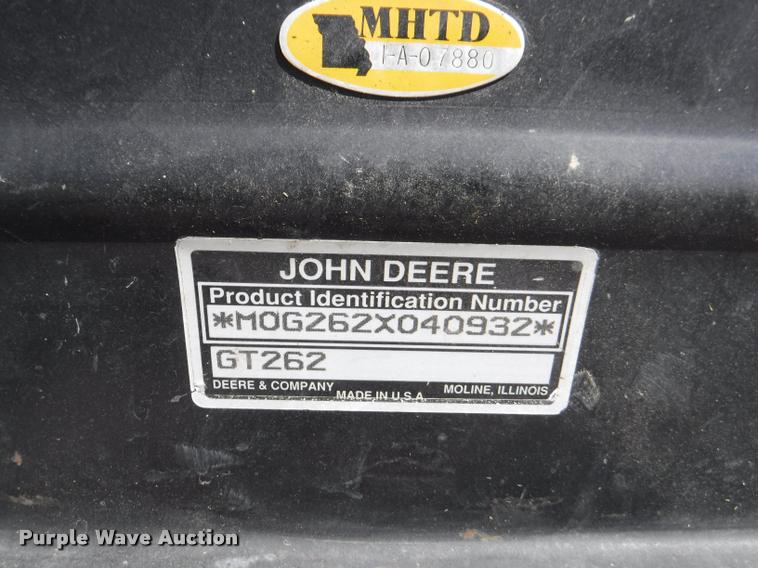 image for item DA1612 John Deere GT262 lawn mower
