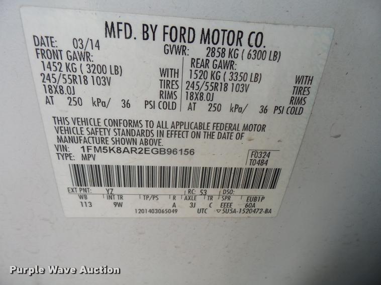 image for item DA1637 2014 Ford Explorer Police SUV