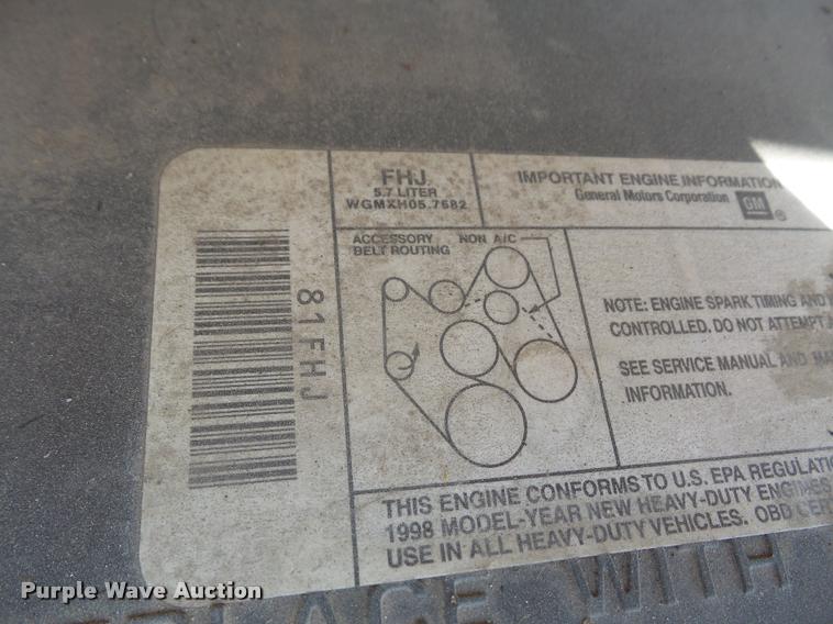 image for item DA1642 1998 GMC Savana G3500 Cargo box truck