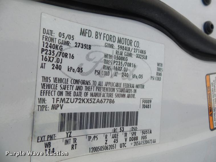 image for item DA1643 2005 Ford Explorer SUV