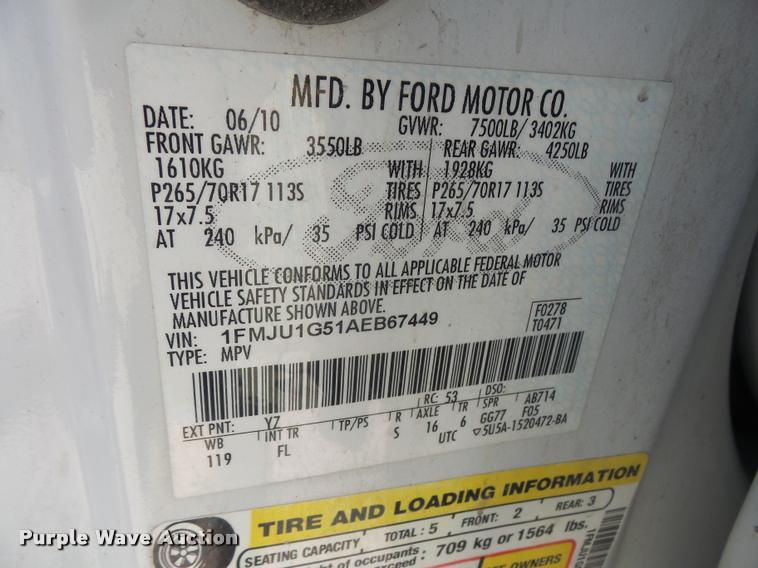 image for item DA1644 2010 Ford Expedition SUV