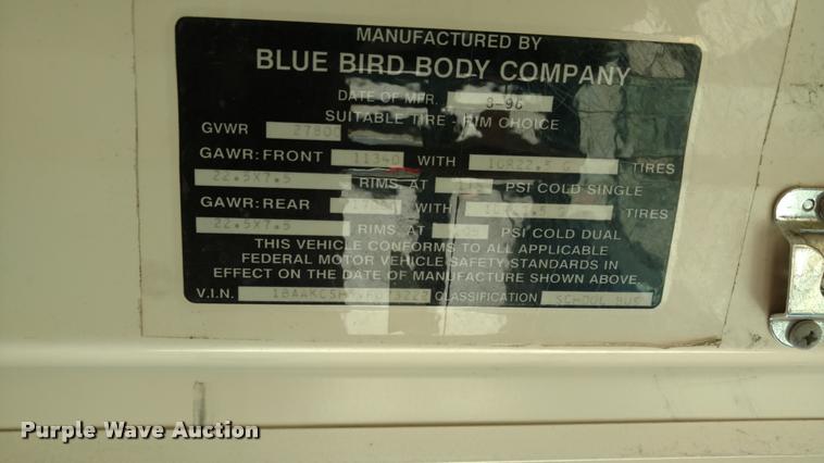 image for item DA5603 1997 Blue Bird TC2000 school bus