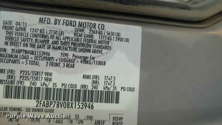 image for item DA5619 2011 Ford Crown Victoria Police Interceptor