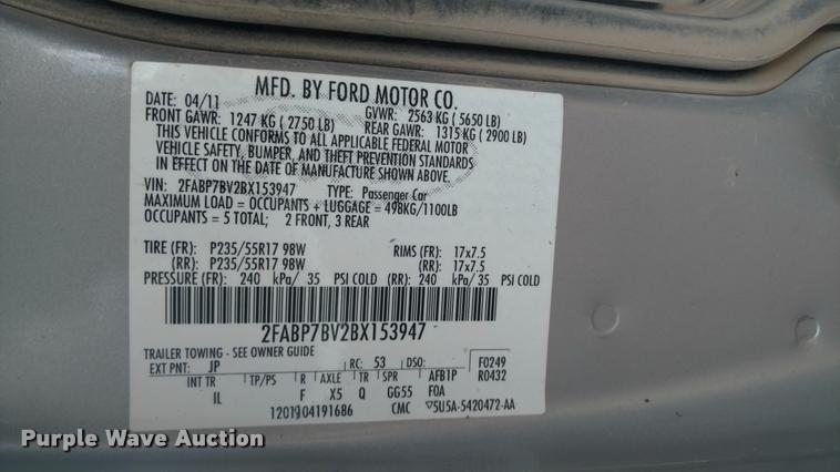 image for item DA5620 2011 Ford Crown Victoria Police Interceptor