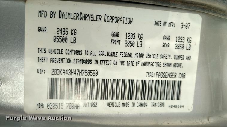 image for item DA5621 2007 Dodge Charger Police