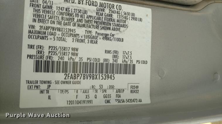 image for item DA5622 2011 Ford Crown Victoria Police Interceptor