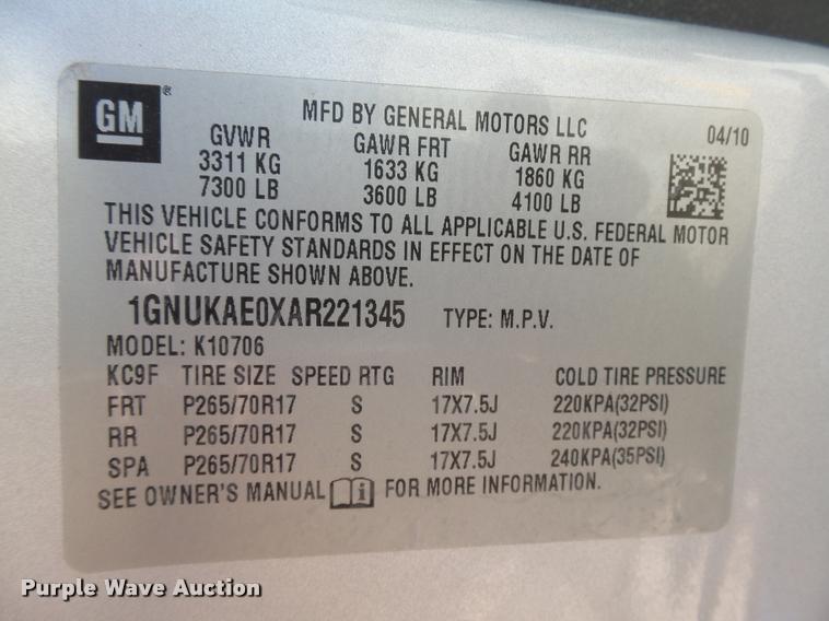 image for item DB2693 2010 Chevrolet Tahoe SUV