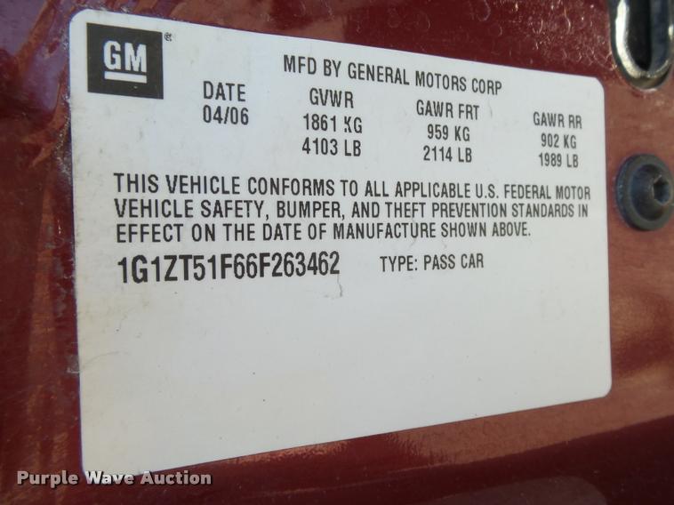 image for item DB2718 2006 Chevrolet Malibu