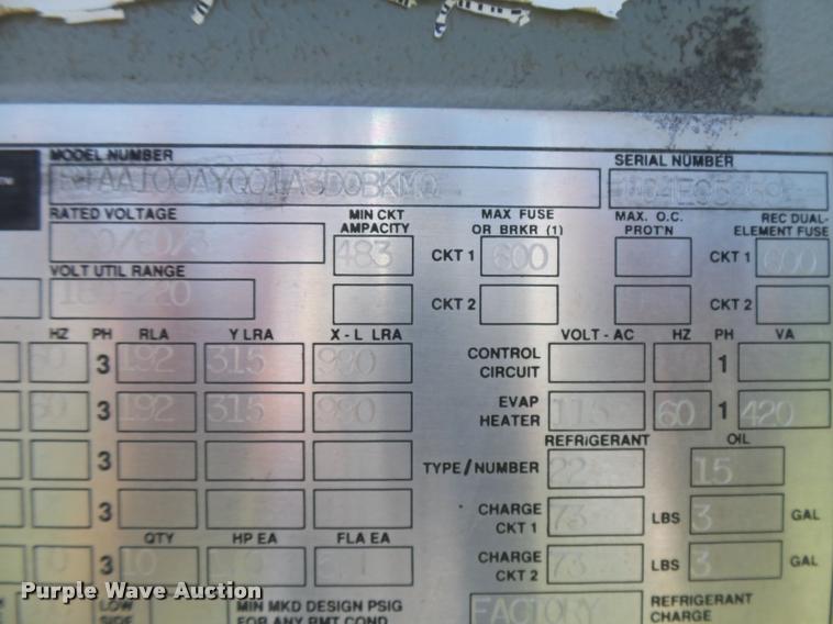 image for item DB2725 Trane Series R two pipe AC chiller unit