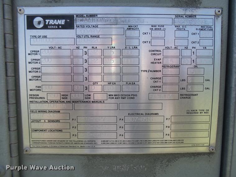 image for item DB2725 Trane Series R two pipe AC chiller unit