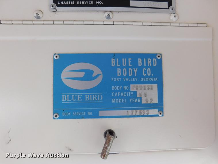 image for item DB9420 1992 Blue Bird TC2000 school bus