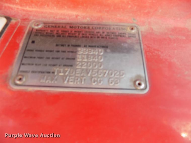 image for item DC4986 1980 GMC 7000 fire truck