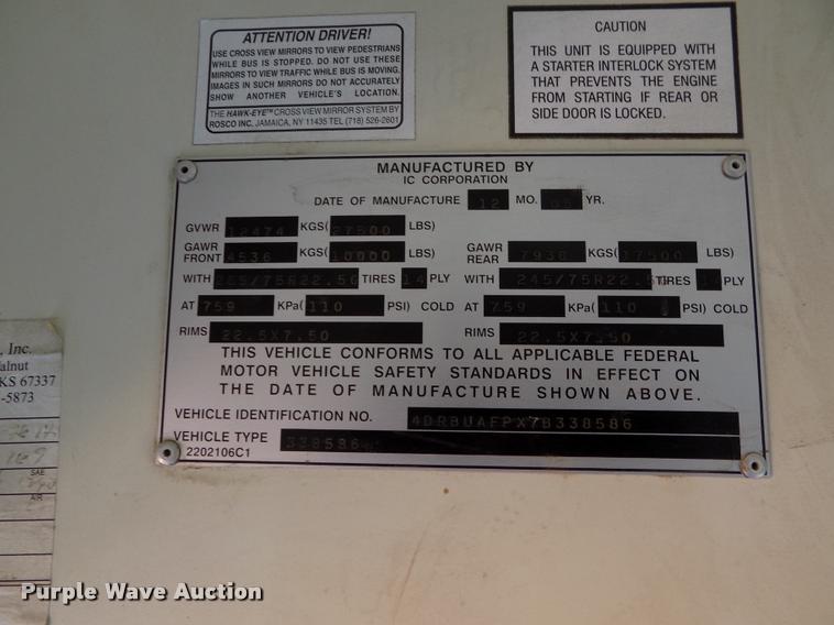 image for item DC7228 2007 International CE school bus