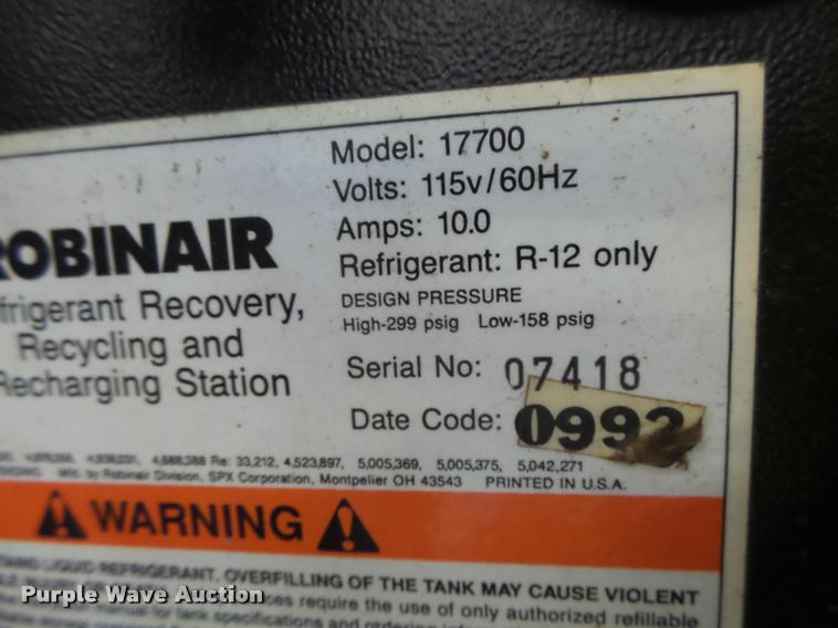 image for item DE9096 (7) refrigerant recovery and recycling systems