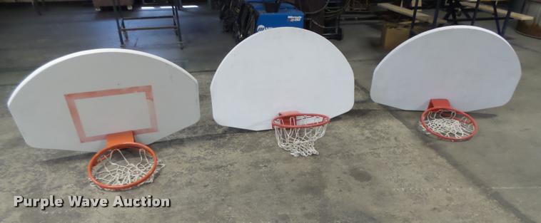 image for item DE9107 (3) steel basketball back boards with hoops