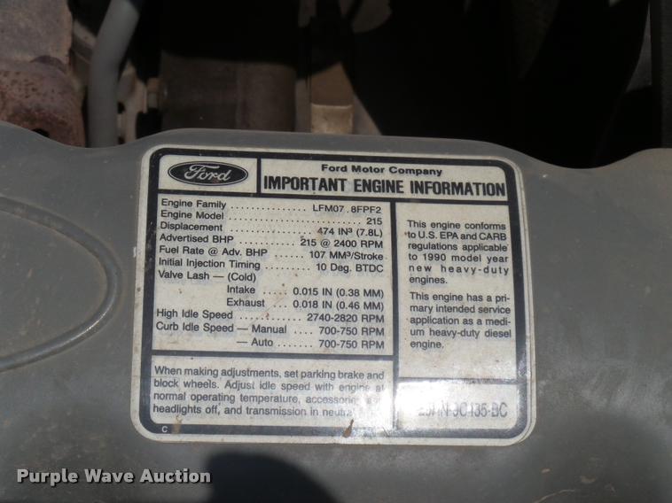 image for item DH9665 1990 Ford F800 digger derrick truck