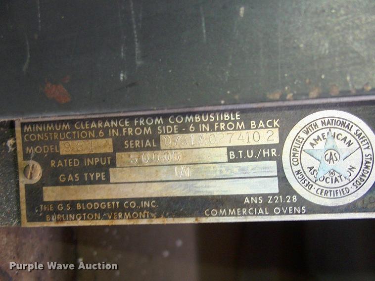 image for item DK9647 Blodgett pizza oven