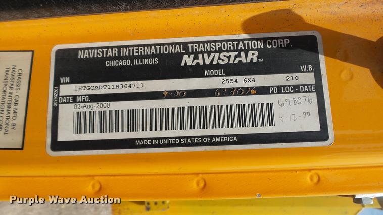 image for item DA1116 2001 International F2554 dump truck