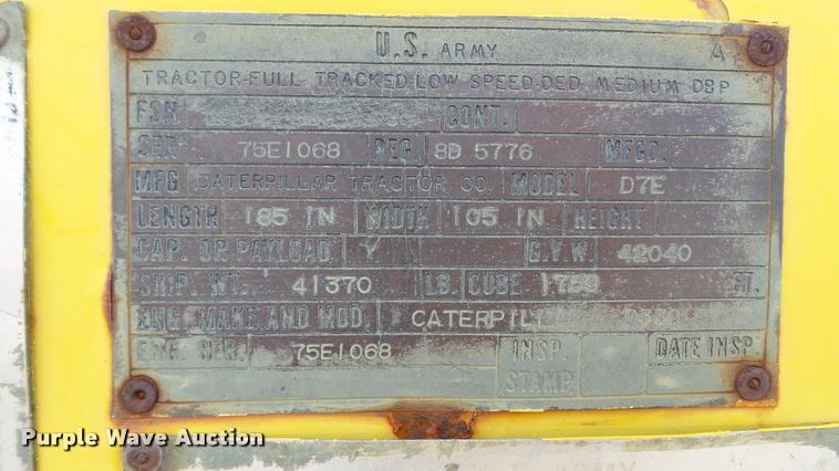 image for item DA1135 1966 Caterpillar D7E dozer