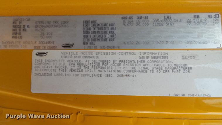 image for item DA1145 2003 Sterling L9500 dump truck